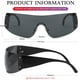 thumbnail image 4 of Gafas de sol AIEYEZO Y2K sin montura, modernas, envolventes, negras, 4 of 5