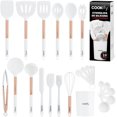 thumbnail image 1 of Juego de Utensilios de Cocina Silicona y Acero Inoxidable Accesorios para Cocinar (Blanco - Oro rosa, Set 24 Pzas),Blanco - Oro rosa, 1 of 7