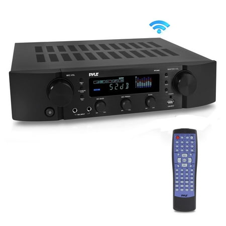 PYLE PT395 - Bluetooth Hybrid Pre-Amplifier, Home Theater Stereo Pre-Amp Receiver, MP3/USB/AUX/FM (Best Home Theater Preamp)