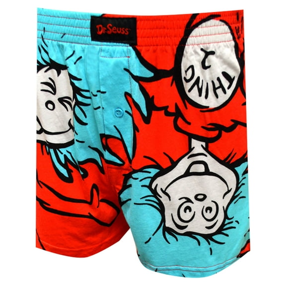MJC Mens Dr. Seuss Thing 1 and Thing 2 Boxer Shorts (Small)