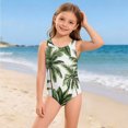thumbnail image 5 of Grblisyd Girls Swimsuits Size 10-12 Tropical Athletic One Piece Swimsuit Racerback Crew Neck Bathing Suit, 5 of 6