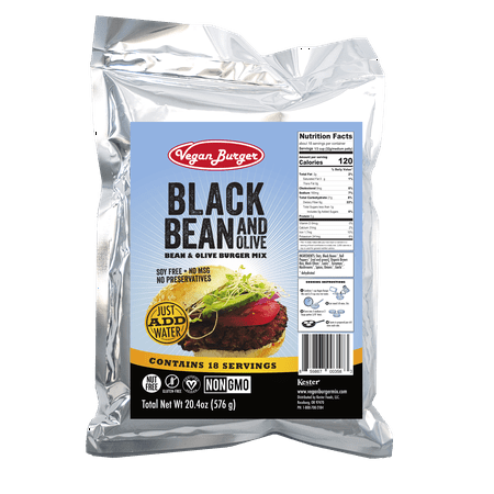 Vegan Burger (18 Serving Bag): B.B. & Ohh! Black Bean and Olive Mix - Long Term Storage 10+ (Best Vegan Food Grocery Store)