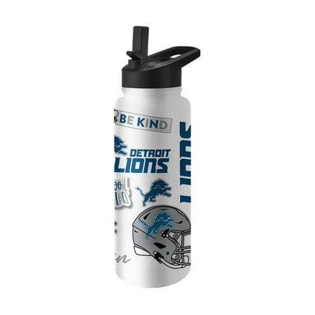 Logo Brands 611-S34QB-63 Detroit Lions 34 oz Native Quencher Bottle