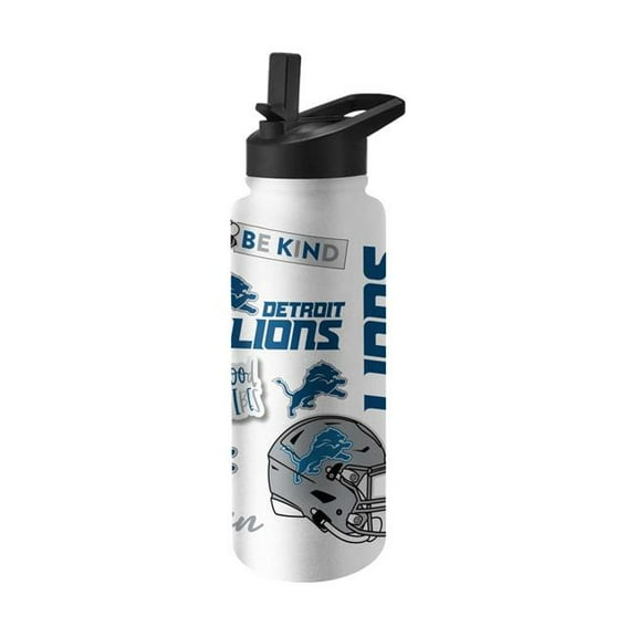 Logo Brands 611-S34QB-63 Detroit Lions 34 oz Native Quencher Bottle