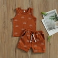 thumbnail image 7 of Seyurigaoka Baby 2-piece Outfit Set Sun Print Tank Top+Shorts Set for Kids Boys Girls, 7 of 7