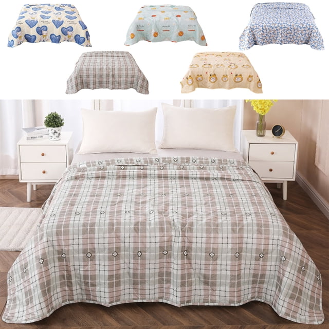 Bowayaoa Washed Air Conditioning Summer Quilt, Soft Velvet Lightweight Blanket for Bed, Breathable Thin Throw for Air Conditioned Room, Exquisite Pattern Student Quilt for Adults