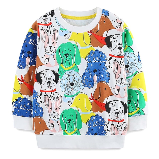 2025 2-7Y Spring and Fall Boys Sweatshirt Long Sleeve Children's Bottoming Shirt Printing Sweatshirt Multicolor