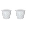 thumbnail image 1 of Suncast 16 Inch Pinehurst Decorative Modern Garden Planter, Light Gray (2 PK), 1 of 4