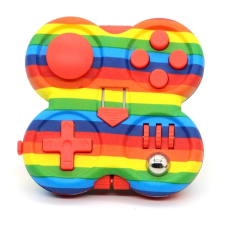 Fuwaxung Fidget Toys Packs Pop Fidgets Cube Spinners Fidget Pad Toys Sensory Relieves Stress Anti-Anxiety Its Triangle Toys with 12 Features For Adults Kids (Rainbow)