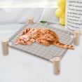 thumbnail image 2 of Cat Bed And Cat Hammock Bed, Small Dog Wooden Elevated Cat Bed, Breathable Outdoor Cat Bed For All Seasons, Elevated Pet Sleeping For Indoor, Cat Cots Furniture Pet Bed Bunny Bed, 2 of 5