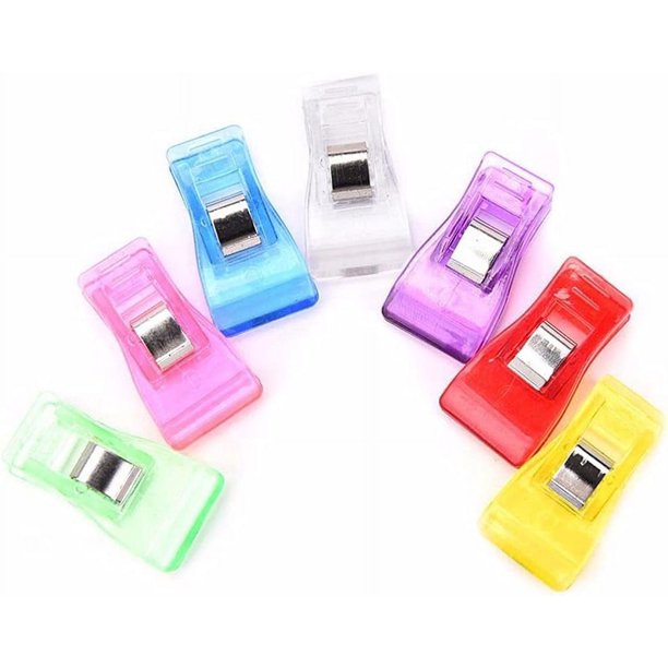 Paquete de 20 clips para tejer para manualidades, para acolchar tela, clips para acolchar, clips de tela para suministros de costura, accesorios para acolchar, herramientas de manualidades (multicolo