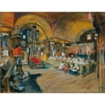 thumbnail image 2 of Ludwig Michalek 24x20 Black Ornate Framed Double Matted Museum Art Print Titled: Interior of a Village Church (1900), 2 of 5