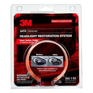 3M Auto Restore and Protect Headlight Restoration Kit, Clearer Headlights  in 2 Easy Steps, 39194, No Tools Required, GRAY,RED