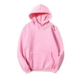 thumbnail image 2 of ZCFZJW Hoodie for Men Lightweight Casual Drawstring Long Sleeve Hooded Pullover Sweatshirts Loose Regular Fit Soft Cotton Outwear Tops with Pocket Pink XXXL, 2 of 6
