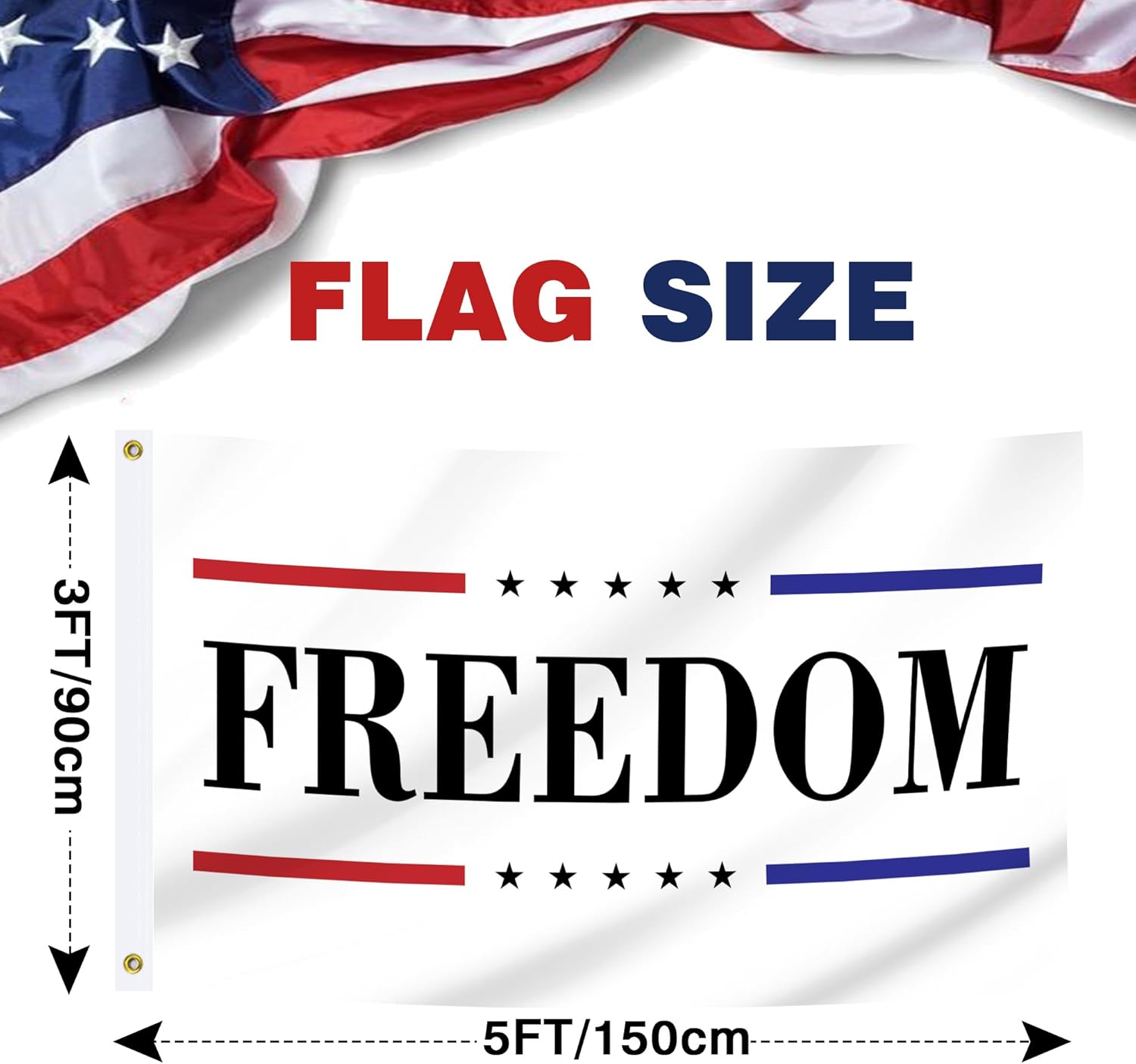 Freedom&Flag 3x5 Ft American Flags for Outside Freedom Flags Double Sided Banner for Garden Yard Home Patio Fence Decoration Outdoor Indoor Display