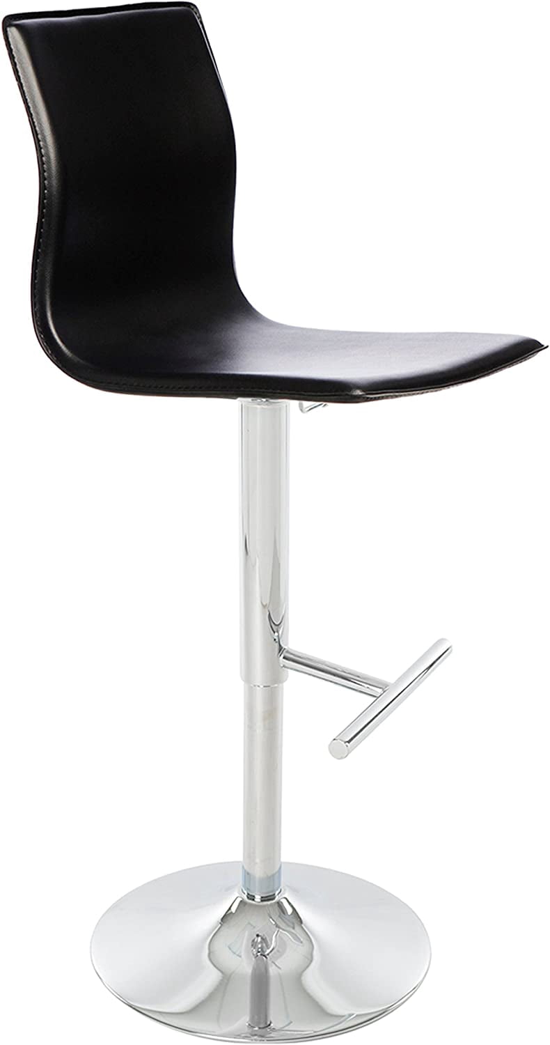 black base adjustable bar stool on Contemporary Style Swivel Adjustable Height Counter Bar Stools With High Back And Upholstery Seat Chrome Finish Metal Pedestal Base Black Walmart Com Walmart Com