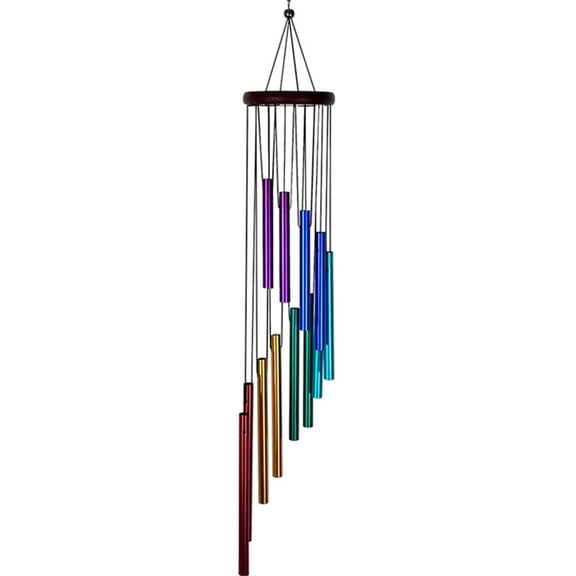 2 pack Outdoor Colorful Wind Chimes for Outside with 12 Aluminum Tubes for Garden Patio Balcony and Home Decor