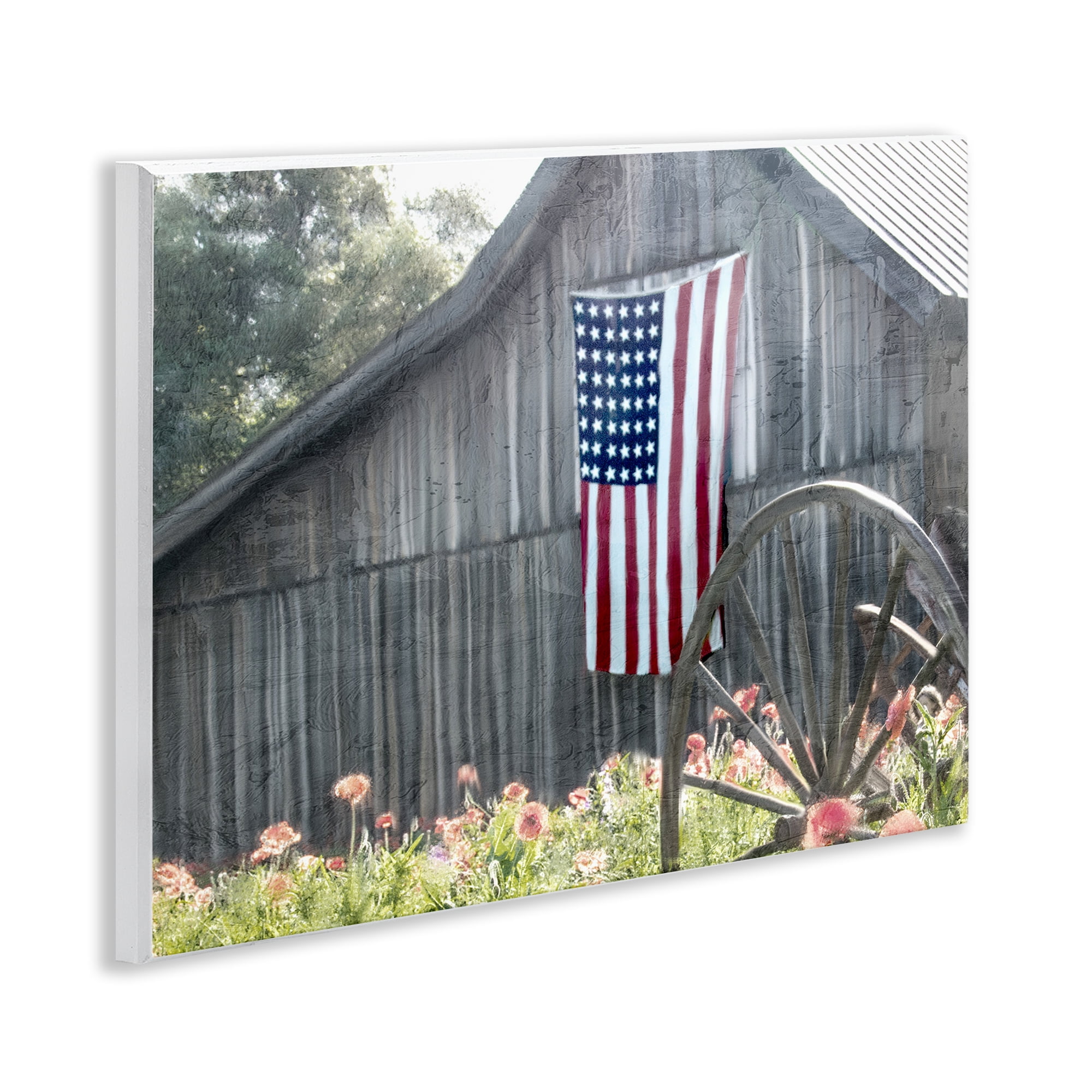 Stupell Industries USA Wagon Wheel Barn Wall Plaque Art, design by Kim Allen