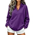 thumbnail image 6 of Womens Fuzzy Fleece Sweatshirt Fleece Plus Size V Neck Long Sleeve Tops Loose Fit Comfort Pullover Trendy Classic Shirts XS-5XL fashion clothing Green L, 6 of 9