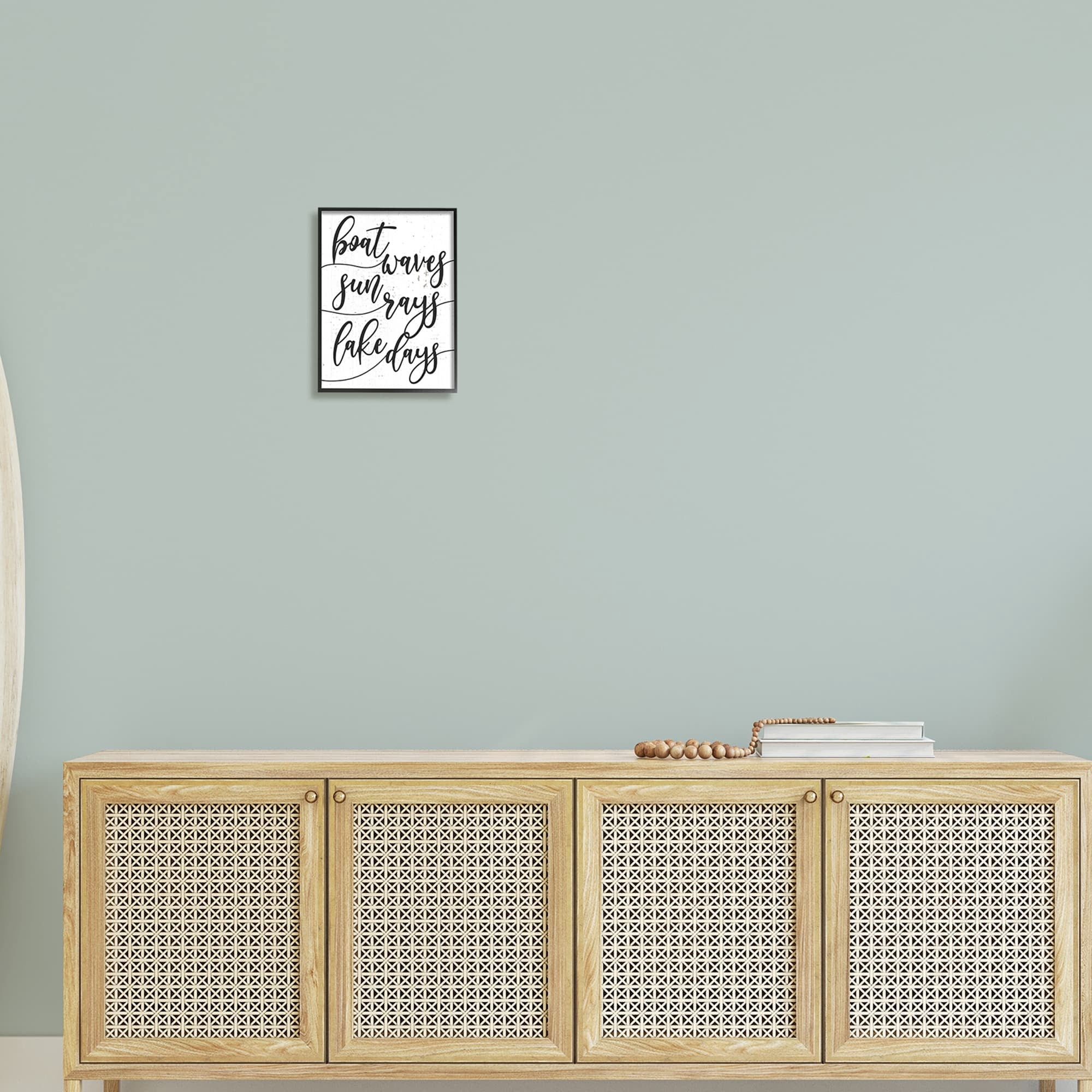 Stupell Industries Boat Waves Sun Rays Lake Days Phrase,11 x 14, Design by Daphne Polselli