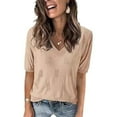 thumbnail image 6 of Women's Tops 2025 Spring Summer Short Sleeve Sweater Fashion Trendy Dressy Casual Outfit Versatile Knit Blouse, 6 of 10