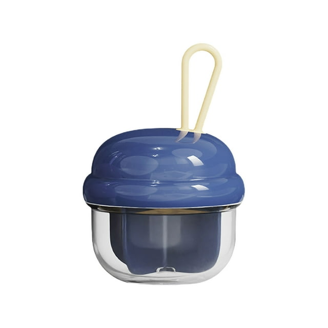 Blue Cute Pills Dispenser With 4 Large Compartments Portable Pills Bottle Organizer With Wide Opening For Easy Use 3.6X2.4X2.4 Inches Blue Color Travel Medicine Container With Hand Strap