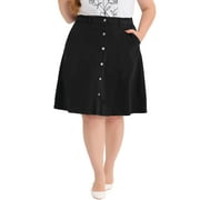 MODA NOVA Juniors' Plus Size Tie Waist Solid Color A Line Skirts