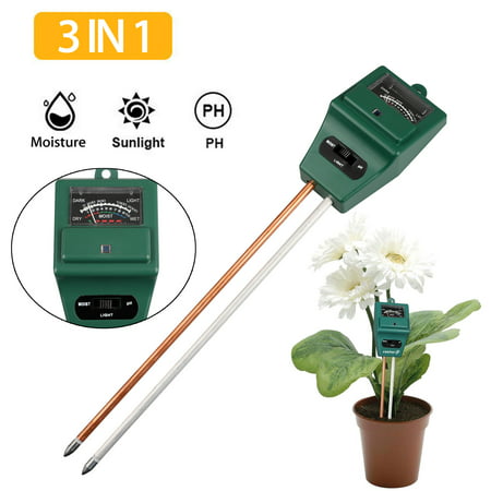 Soil PH Meter, 3-in-1 Soil Tester Kits with Moisture,Light and PH Test for Garden, Farm, Lawn, Indoor & Outdoor (No Battery