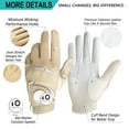 thumbnail image 4 of FINGER TEN Golf Gloves Men Left Hand Right Leather with Ball Marker Color Pack, Mens Golf Glove All Weather Grip, 4 of 6