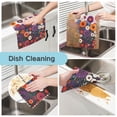 thumbnail image 2 of Yayeee 6 Pack Kitchen Dish Cloths for Washing Dishes Soft Absorbent Microfiber Towels, Purple Flowers, 2 of 9