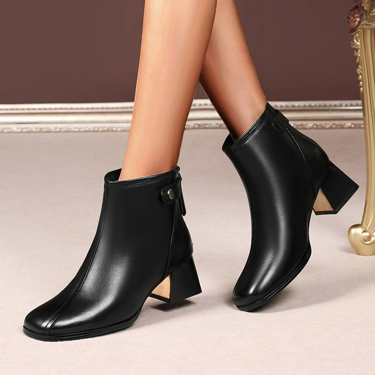 adviicd Snow Boots for Women Boots for Women No Heel Leather