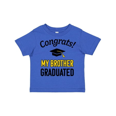

Inktastic Congrats! My Brother Graduated with Cap Gift Toddler Boy or Toddler Girl T-Shirt