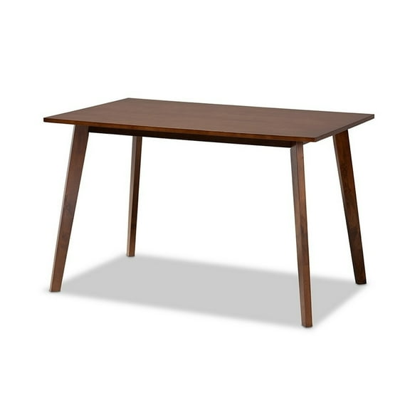 Britte Mid-Century Modern Transitional Walnut Brown Finished Rectangular Wood Dining Table