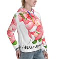 thumbnail image 2 of Yiaed Watercolor Tropical Gnomes Print Womens Casual Hoodies Crew Neck Long Sleeve Sweatshirts With Pocket Pullover Tops Women's Hooded Sweatshirt-Medium, 2 of 5
