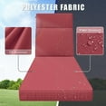 thumbnail image 3 of Kimunuk Outdoor Chaise Lounge Cushions set of 2, 80" x 26" x 4" Waterproof Pool Beach Recliner Replacement Cushions with Ties, Fuchsia Red, 3 of 7