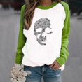 thumbnail image 2 of Sudadera con capucha de manga larga informal suelta con estampado de costura y cuello redondo para mujer Pompotops gfhjh8954, 2 of 4