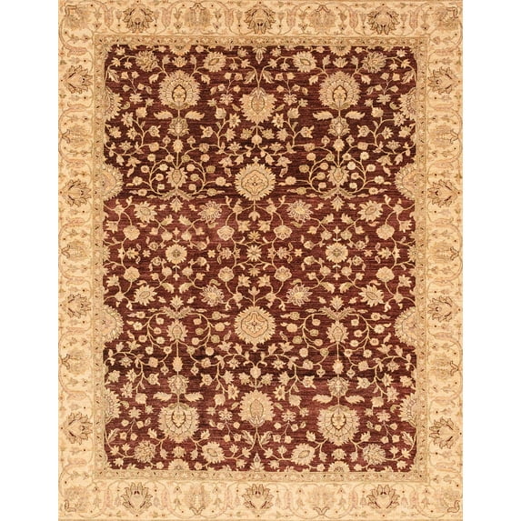 Ahgly Company Indoor Rectangle Abstract Yellow Orange Oriental Area Rugs, 3' x 5'