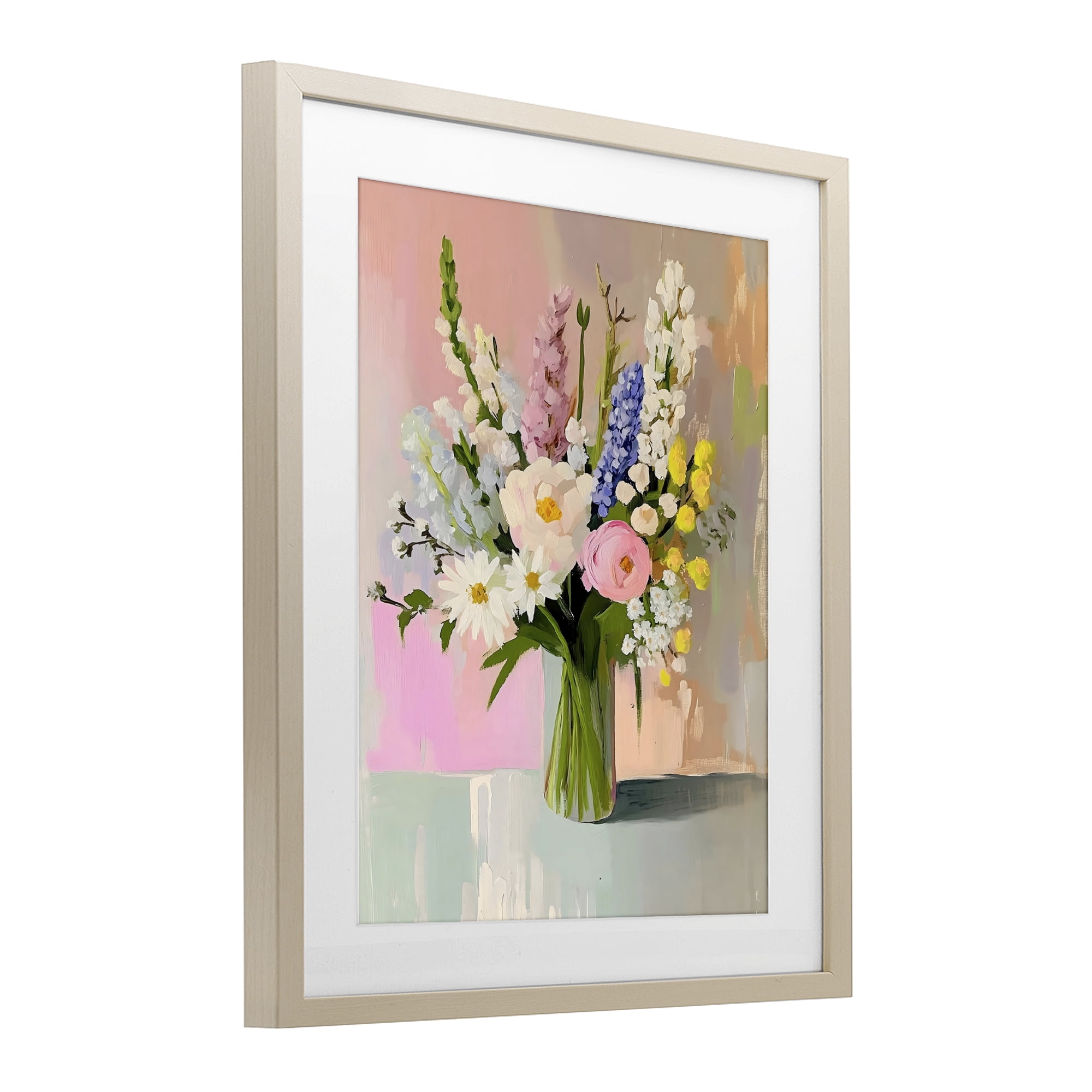 Stupell Industries Glass Vase with Spring Blooms Birch Framed Print Under Glass, design by The Prints Vibe