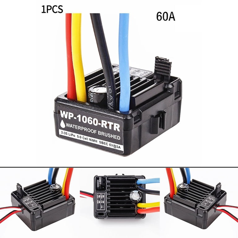 HOBBYWING QuicRUN WP 1060 Brushed ESC - 60A Waterproof With 3A BEC For 1/10 Scale RC Cars