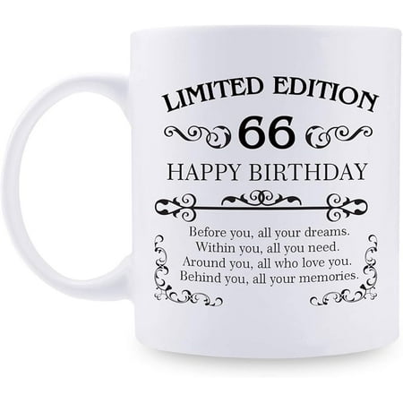 

66th Birthday Gifts for Women Men - 11 oz Coffee Mug - 80 Year Old Present Ideas for Mom Dad Wife Husband Son Daughter Friend Colleague Coworker (80th Birthday Gift)