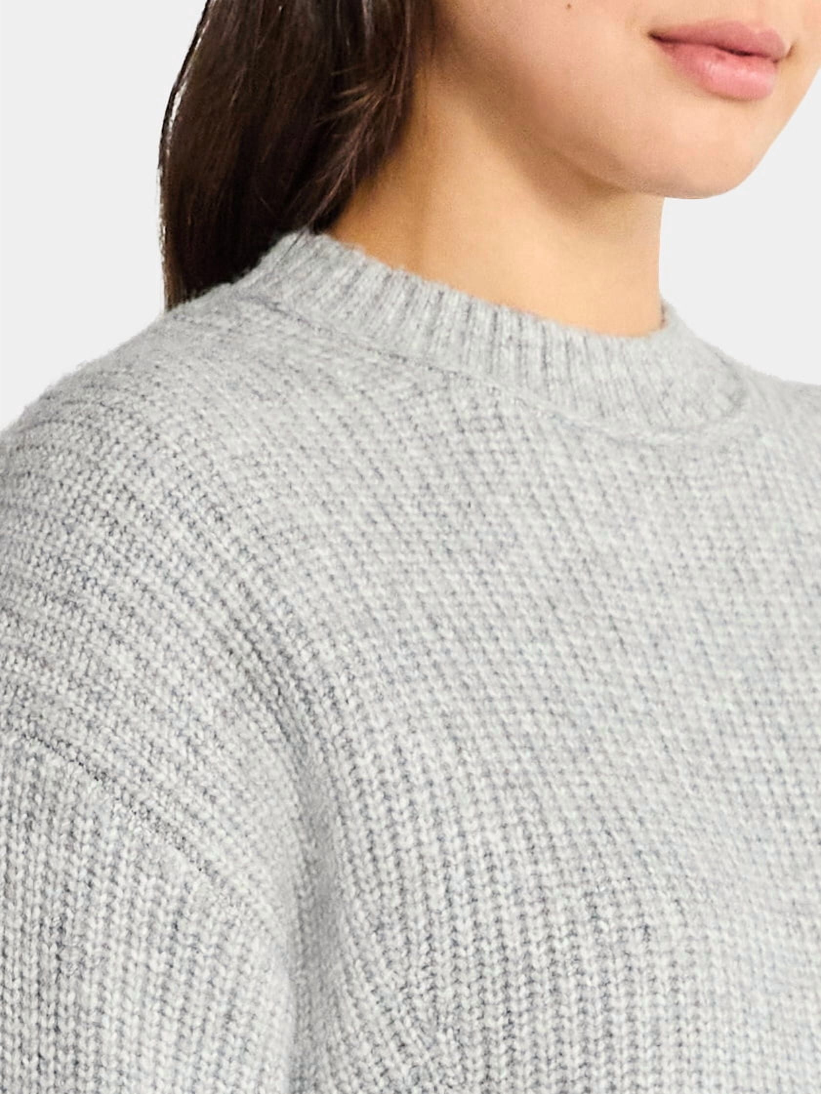 Time and Tru Women's Shaker Stitch Mock Neck Sweater, Midweight, Sizes XS-XXXL