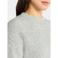 thumbnail image 4 of Time and Tru Women's Shaker Stitch Mock Neck Sweater, Midweight, Sizes XS-XXXL, 4 of 5