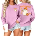 thumbnail image 2 of Jsaierl Womens Halloween Sweatshirts Plus Size Ghost Graphic Pullovers Soft Going Out Round Neck Long Sleeve Shirt Tops Halloween Party Supplies, Sizes S-2XL, 2 of 7