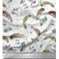 thumbnail image 1 of Soimoi Rayon Fabric Flowers & Feather Decor Fabric Printed Yard 56 Inch Wide, 1 of 3