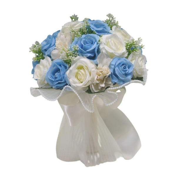 Accesorio de fotografía floral romántico para arreglos de boda y novias para vacaciones azul