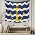 thumbnail image 5 of Navy Ripple Tapestry for Bedroom Wall Hanging Tapestry, Yellow Anchor Navy White Waves Aesthetics Ceiling Backdrop Tapestries Poster Blanket Wall Decor for Teens Room Living Room Dorm 59" x 90", 5 of 8