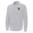 thumbnail image 2 of Men's Antigua Gray San Diego Padres Porter Woven Long Sleeve Button-Down Shirt, 2 of 3