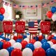 thumbnail image 5 of YiJuHui Independence Day Chair Covers Set of 4, Patriotic Memorial Day 4th of July Decorations for Home Kitchen Dining Party, Reusable Polyester Holiday Chair Back Covers, Flag Theme Party Supplies, 5 of 6
