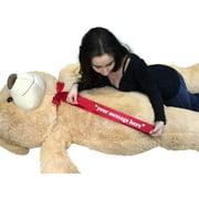 Personalized Big Plush Giant 6 Ft Teddy Bear Soft, Your Message Imprinted on Neck Ribbon Bow