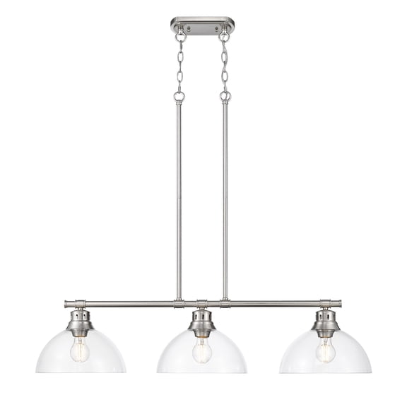 Yep by Golden Lighting Duncan 3-light Island Light in Pewter and Clear Glass
